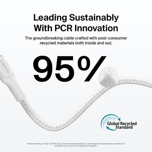 Belkin BoostCharge Pro USB cable USB 2.0 118.1" (3 m) USB C White