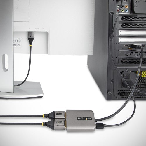 StarTech.com MST14DP122DP video cable adapter 11.8" (0.3 m) DisplayPort 2 x DVI Gray