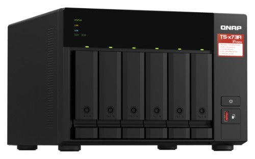QNAP TS-673A NAS Tower Ryzen Embedded V1500B 8 GB DDR4 0 TB QNAP Turbo System Anthracite