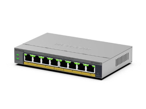 NETGEAR GS108EPP Unmanaged Gigabit Ethernet (10/100/1000) Power over Ethernet (PoE) Desktop/Wall-Mounting Gray
