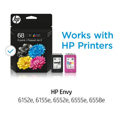 HP 68 2-Pack Black/Tri-color Original Ink Cartridge Combo