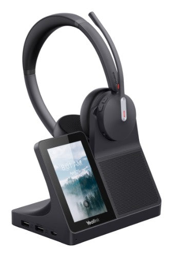Yealink WH64 Workstation Dual Headset Wired & Wireless Head-band Office/Call center USB Type-C Bluetooth Charging stand Black