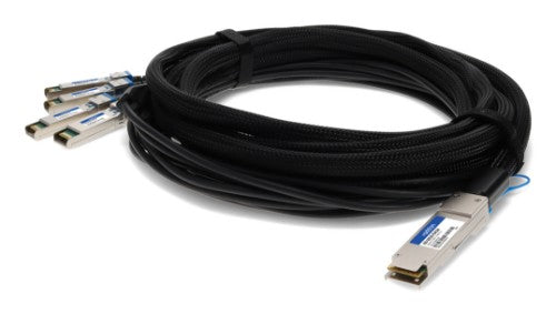 AddOn Networks ADD-QDESEX-PDAC5M InfiniBand/fibre optic cable 196.9" (5 m) QSFP+ 4x SFP+ DAC Black, Stainless steel