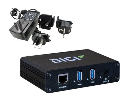 Digi AW02-G300-GLB interface hub USB 3.2 Gen 1 (3.1 Gen 1) Type-A 10000 Mbit/s Black