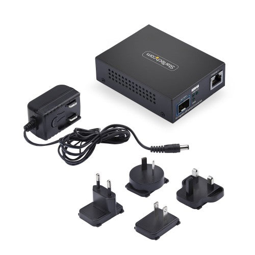 StarTech.com MCM10GSFP2 network media converter 10000 Mbit/s Multi-mode, Single-mode Black
