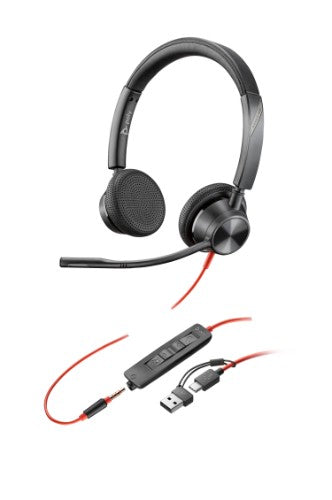 HP Poly Blackwire 3325 Headset +USB-C/A Adapter TAA