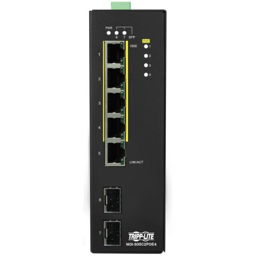Tripp Lite NGI-S05C2POE4 network switch Managed Gigabit Ethernet (10/100/1000) Power over Ethernet (PoE) Black