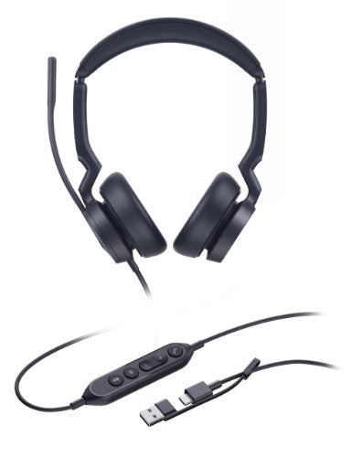 Yealink UH46 Dual UC USB-C/A Headset Wired Head-band Office/Call center USB Type-C / USB Type-A Black