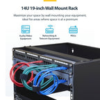 StarTech.com RACK-14U-14-BRACKET rack cabinet Wall mounted rack Black