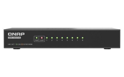 QNAP QSW-1108-8T-R2-US network switch Unmanaged 2.5G Ethernet (100/1000/2500) Desktop Black