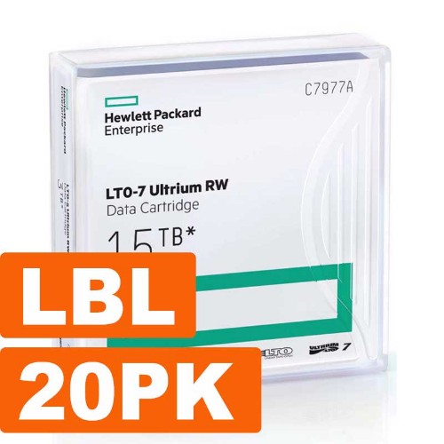 HPE LTO-7 Ultrium Non Custom Labeled Data Cartridge 20 Pack