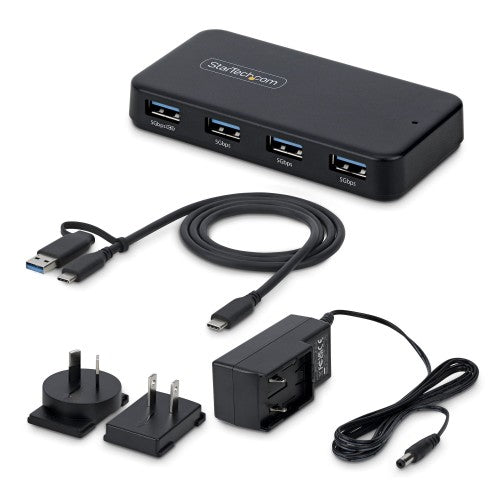 StarTech.com ST4300USB3V2-NA interface hub USB 3.2 Gen 1 (3.1 Gen 1) Type-C 5000 Mbit/s Black