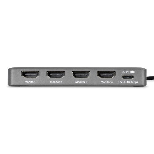 StarTech.com QUAD-USB-HDMI-ADAPT laptop dock/port replicator Wired USB 3.2 Gen 1 (3.1 Gen 1) Type-C Gray