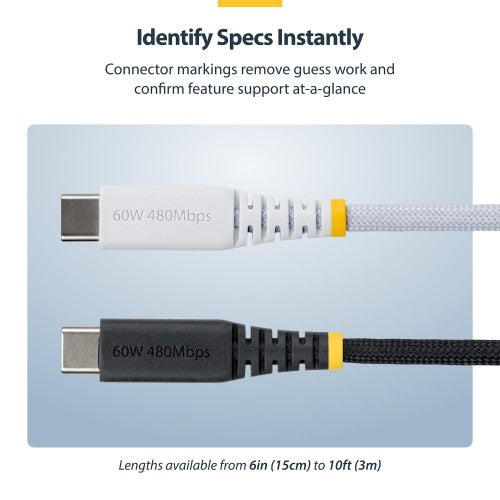 StarTech.com USB2CC6FNCBRWH USB cable USB 2.0 70.9" (1.8 m) USB C White