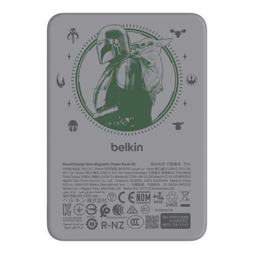 Belkin BPD010BKCH-LF power bank Lithium-Ion (Li-Ion) 5000 mAh Wireless charging Gray
