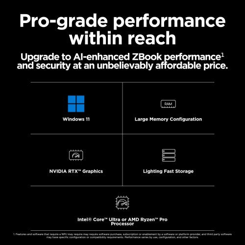 HP ZBook Power G11 Intel Core Ultra 9 185H Mobile workstation 16" Touchscreen WUXGA 32 GB DDR5-SDRAM 1 TB SSD NVIDIA RTX 2000 Ada Wi-Fi 6E (802.11ax) Windows 11 Pro Silver