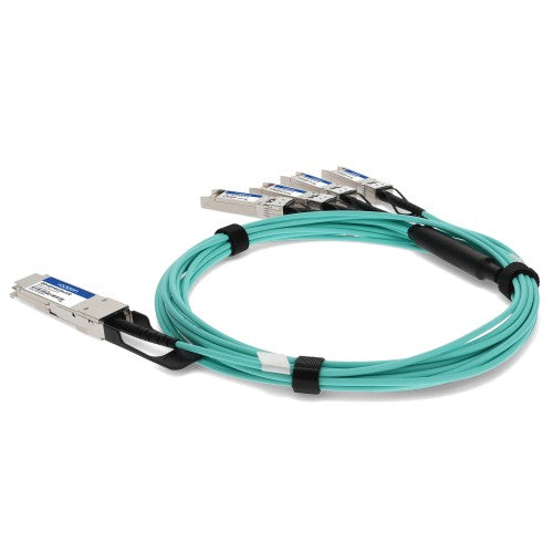 AddOn Networks QSFP-4SFP-AOC15M-EX-AO InfiniBand/fibre optic cable 590.6" (15 m) QSFP+ AOC Turquoise