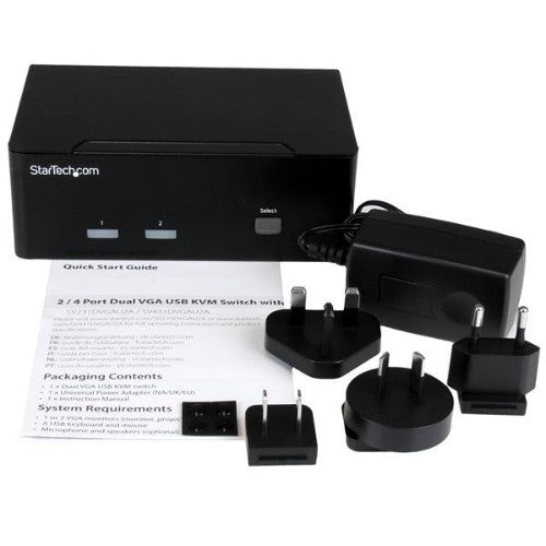 StarTech.com SV231DVGAU2A KVM switch Black