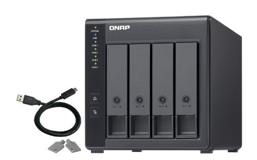 QNAP TR-004-US storage drive enclosure HDD/SSD enclosure Black 2.5/3.5"