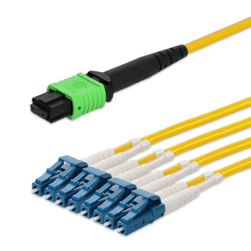 AddOn Networks ADD-MPO-2LC1M9SMF InfiniBand/fibre optic cable 39.4" (1 m) 4x LC OFNR Yellow