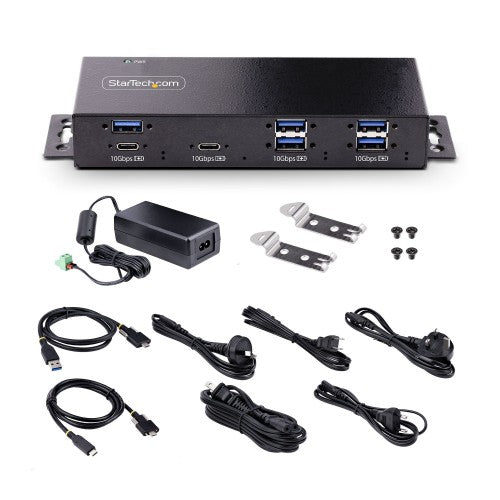 StarTech.com HB31C5A2CME interface hub USB 3.2 Gen 2 (3.1 Gen 2) Type-C 10000 Mbit/s Black