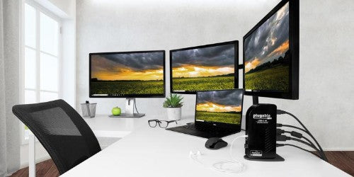 Plugable Technologies UD-ULTC4K laptop dock/port replicator Docking USB 3.2 Gen 1 (3.1 Gen 1) Type-C Black