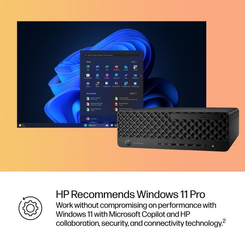 HP EliteDesk 8 SFF G1i Desktop AI PC Wolf Pro Security Edition Intel Core Ultra 9 285 64 GB DDR5-SDRAM 1 TB SSD Windows 11 Pro Black