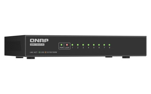 QNAP QSW-1108-8T-R2-US network switch Unmanaged 2.5G Ethernet (100/1000/2500) Desktop Black