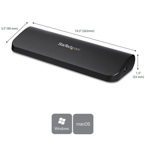 StarTech.com USB3SDOCKHDV laptop dock/port replicator Wired USB 3.2 Gen 1 (3.1 Gen 1) Type-B Black
