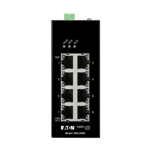 Eaton NGI-U08A network switch Unmanaged Gigabit Ethernet (10/100/1000) DIN rail Black