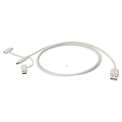 AddOn Networks USB2LGTCM1MW USB cable USB 2.0 39.4" (1 m) USB A USB C/Micro-USB B/Lightning White