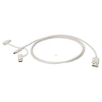 AddOn Networks USB2LGTCM1MW USB cable USB 2.0 39.4" (1 m) USB A USB C/Micro-USB B/Lightning White