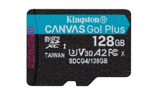 Kingston Technology 128GB microSDXC Canvas Go Plus Gen4 200R A2 U3 Single Pack w/o ADP