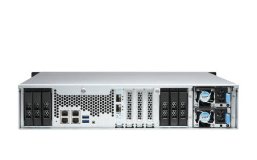 QNAP TS-h1886XU-RP R2 NAS Rack (2U) Intel® Xeon® D D-1622 32 GB DDR4 0 TB QuTS hero Black
