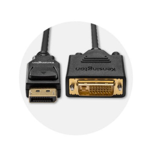 Kensington DisplayPort 1.1 (M) to DVI-D (M) Passive Unidirectional Cable, 6ft