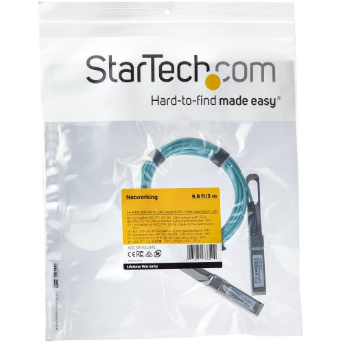 StarTech.com AOCSFP10G3ME InfiniBand/fibre optic cable 118.1" (3 m) SFP+ Aqua color