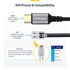 StarTech.com UR9-HEADSET-ADAPTER cable gender changer USB-C RJ-9 Black