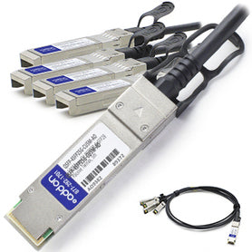 AddOn Networks 5m, QSFP28/4xQSFP28 InfiniBand/fibre optic cable 39.4" (1 m) Black, Silver