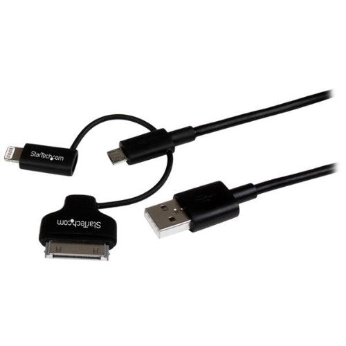 StarTech.com LTADUB1MB USB cable USB 2.0 39.4" (1 m) USB A Micro-USB B Black