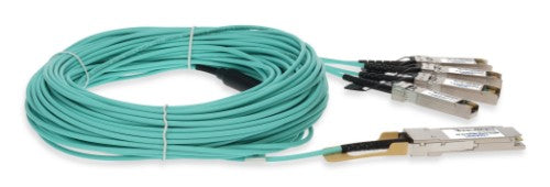 AddOn Networks QSFP28-4SFP28-AOC20M-DE-AO InfiniBand/fibre optic cable 787.4" (20 m) 4x SFP28 AOC Aqua color, Stainless steel