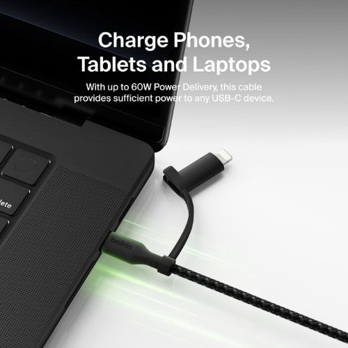 Belkin BoostCharge Pro USB cable USB 2.0 59.1" (1.5 m) USB C USB C/Lightning Black