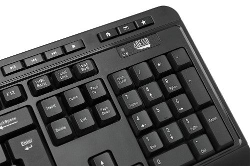 Adesso WKB-1320CB-TAA keyboard Mouse included Home/Office USB US English Black