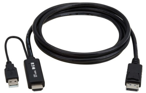 Eaton P567-02M-4K6 video cable adapter 78.7" (2 m) DisplayPort + USB Type-A HDMI Black