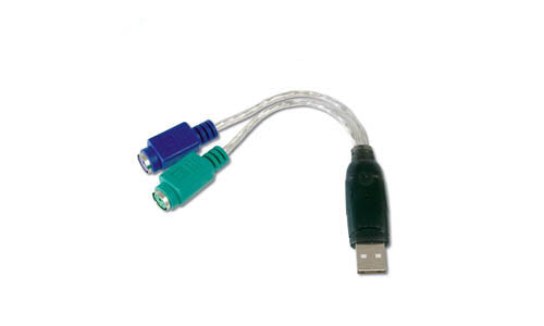 AddOn Networks USB2PS2 PS/2 cable 7.87" (0.2 m) 2x 6-p Mini-DIN USB A Multicolor