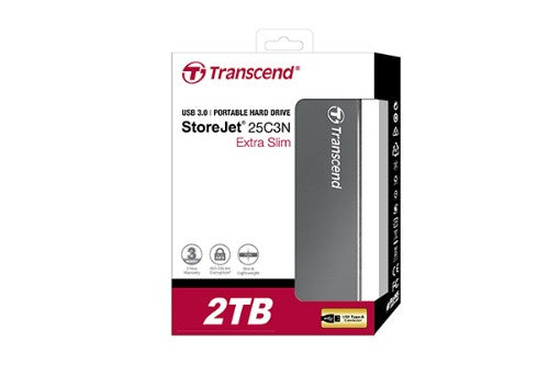 Transcend StoreJet 25C3 external hard drive 2 TB Gray