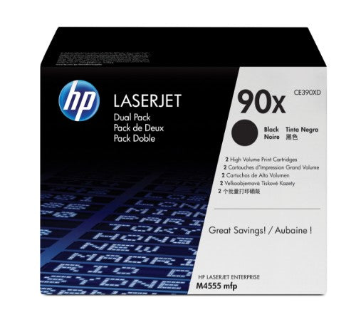 CE390XD (90X) Toner black, 24K pages, Pack qty 2