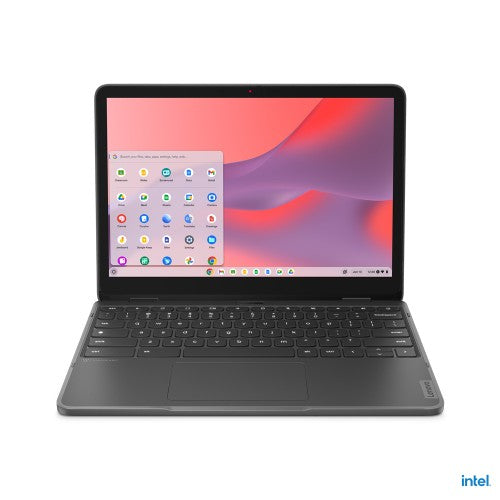 Lenovo 500e Yoga Chromebook Gen 4 Intel® N N100 12.2" Touchscreen WUXGA 4 GB LPDDR5-SDRAM 32 GB eMMC Wi-Fi 6E (802.11ax) ChromeOS US English Gray