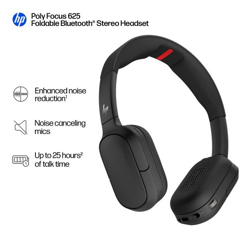 HP Poly Focus 625 Headset + Wireless Charge Stand