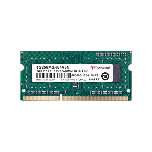 Transcend 2GB DDR3 SODIMM memory module 1 x 8 GB 204-pin SO-DIMM