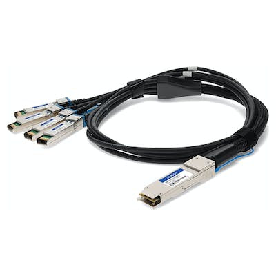 AddOn Networks QSFP-4SFP25G-CU15MAO InfiniBand/fibre optic cable 59.1" (1.5 m) QSFP28 4xSFP28 Black, Silver